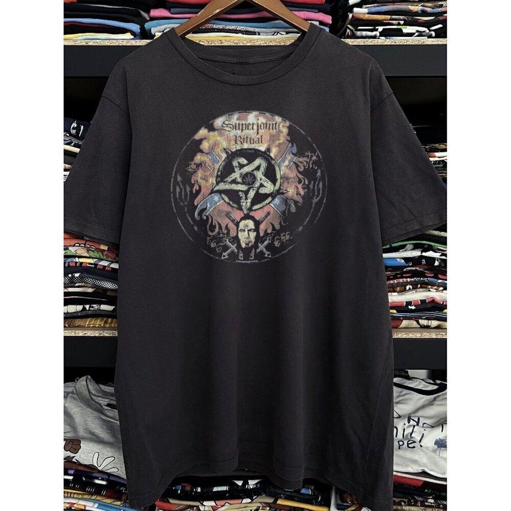 2002 Superjoint Ritual Washed Black Tee .
